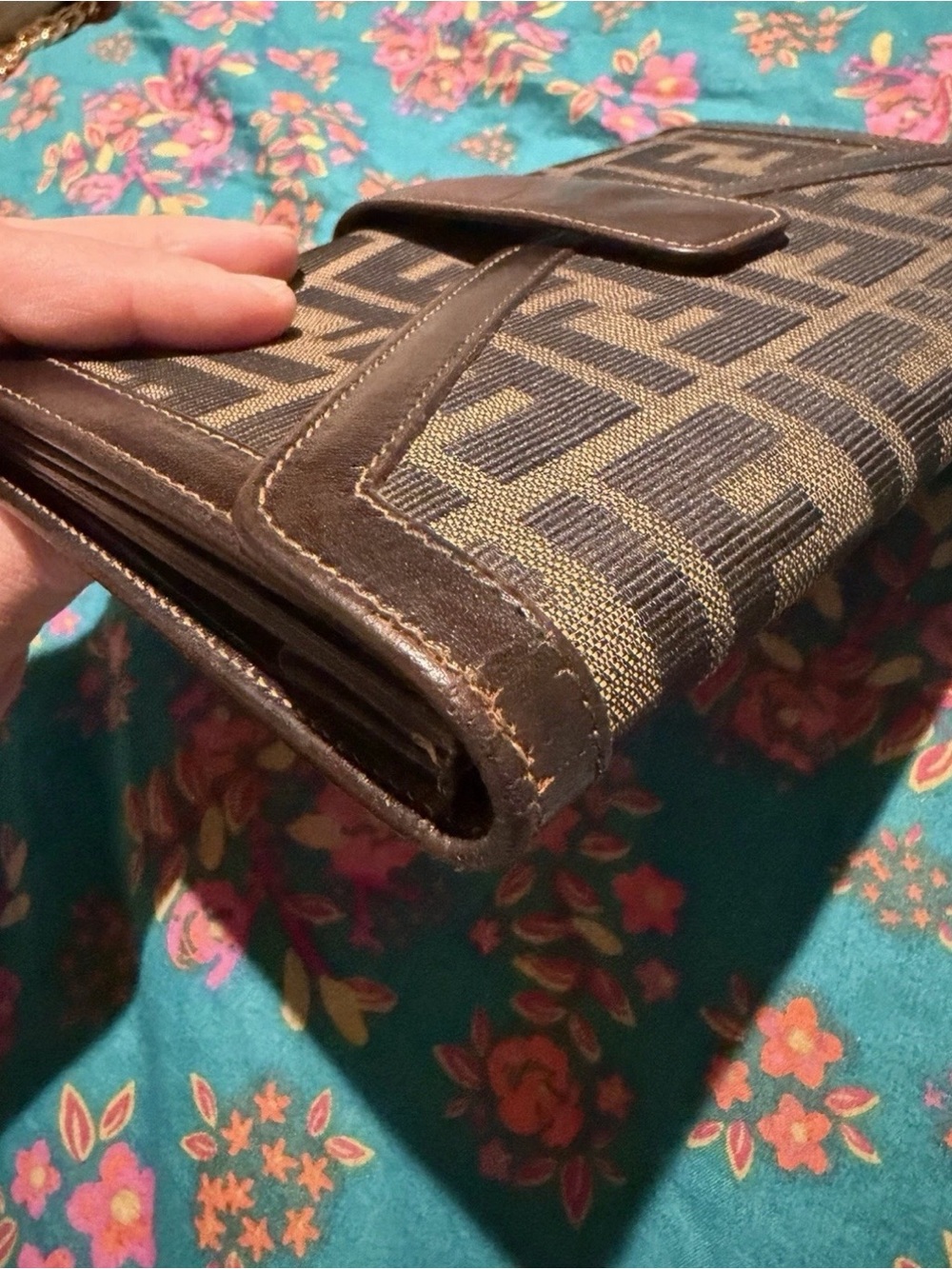 Fendi Zucca clutch wallet with unbranded chain - Picture 13 of 16